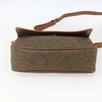 Valentino Garavani Vintage Canvas and Leather, Brown, Canvas, Shoulder Bag