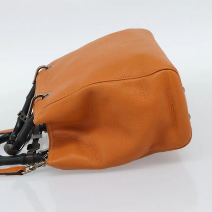 Gucci Bamboo shopper Leather, Orange, Leather, Handbag