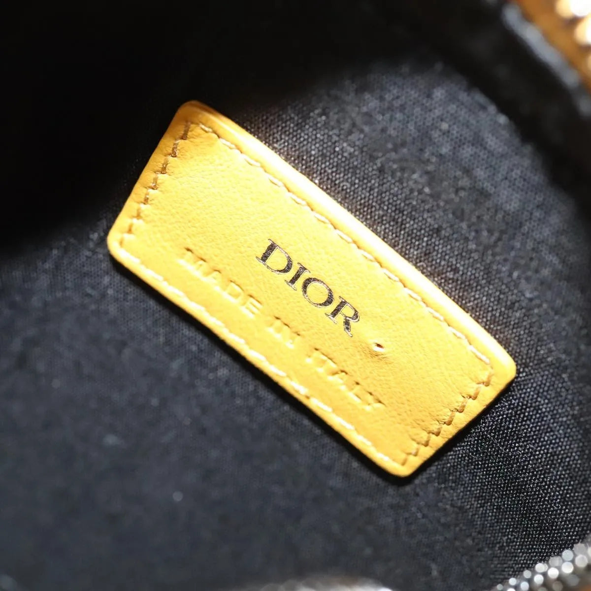 Christian Dior Vintage Trotter Canvas, Yellow, Canvas, Clutch
