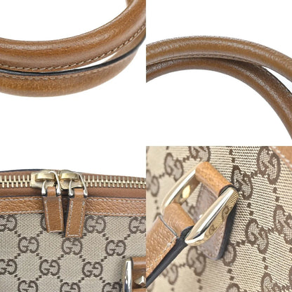 Gucci Vintage Boston Bag Monogram Canvas, Brown, Canvas, Handbag