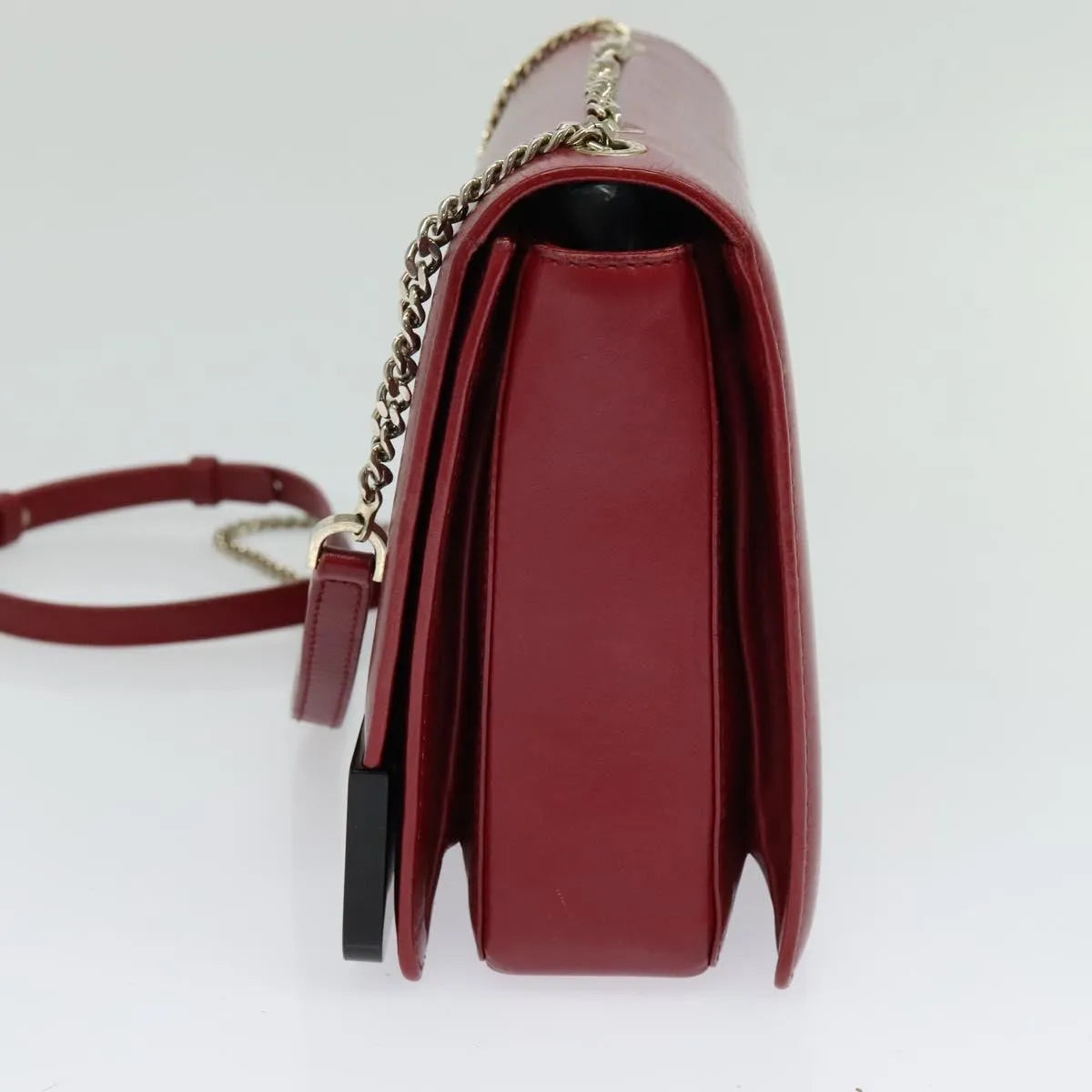 Bvlgari Signature Leather, Red, Leather, Shoulder Bag