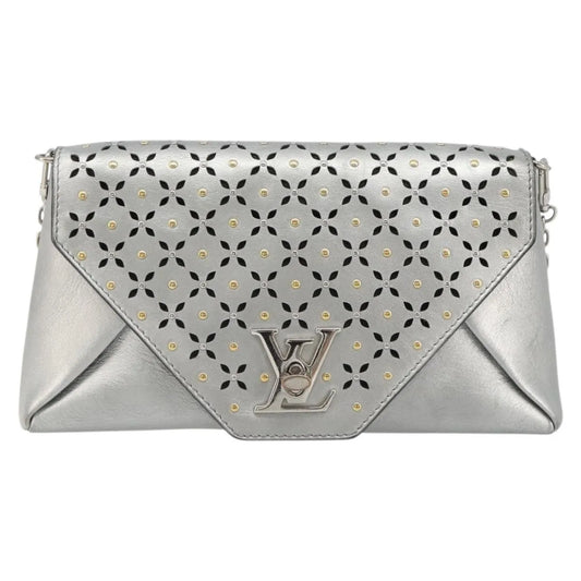 Louis Vuitton Love Note Chain Clutch Leather, Silver, Leather, Shoulder Bag