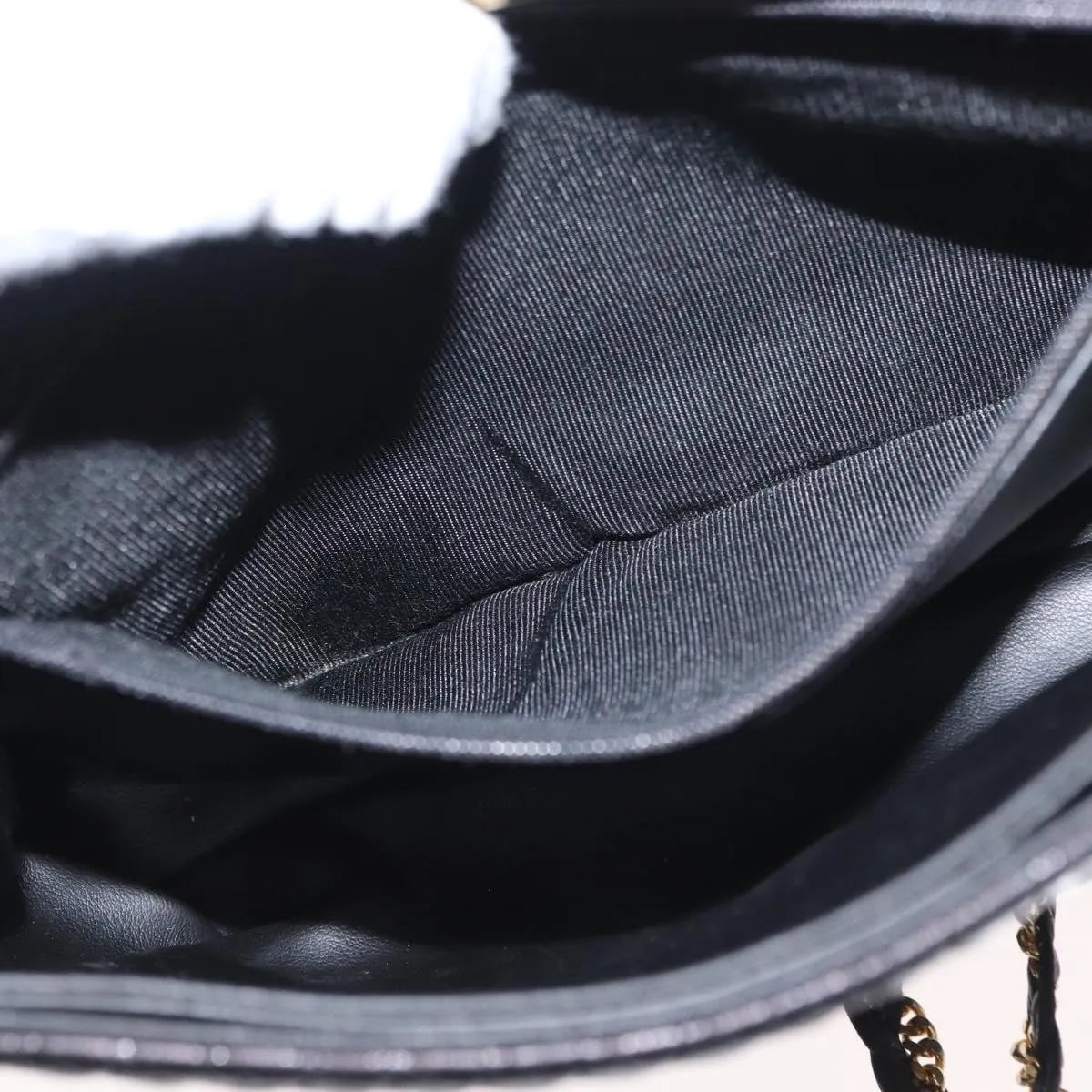 Bally Vintage Chain Quilted Leather, Black, Leather, Shoulder Bag