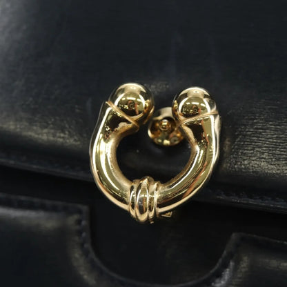 Gucci Chain Flap Leather, Navy, Leather, Shoulder Bag