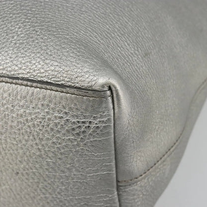 Prada Vintage Tote Leather, Silver, Leather, Tote Bag