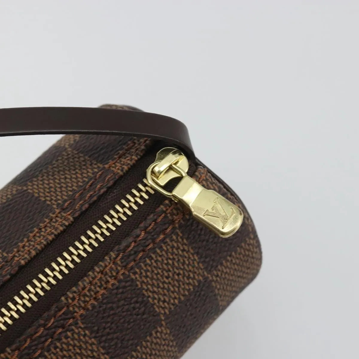 Louis Vuitton Papillon Pochette Damier Ebene, Brown, Canvas, Clutch