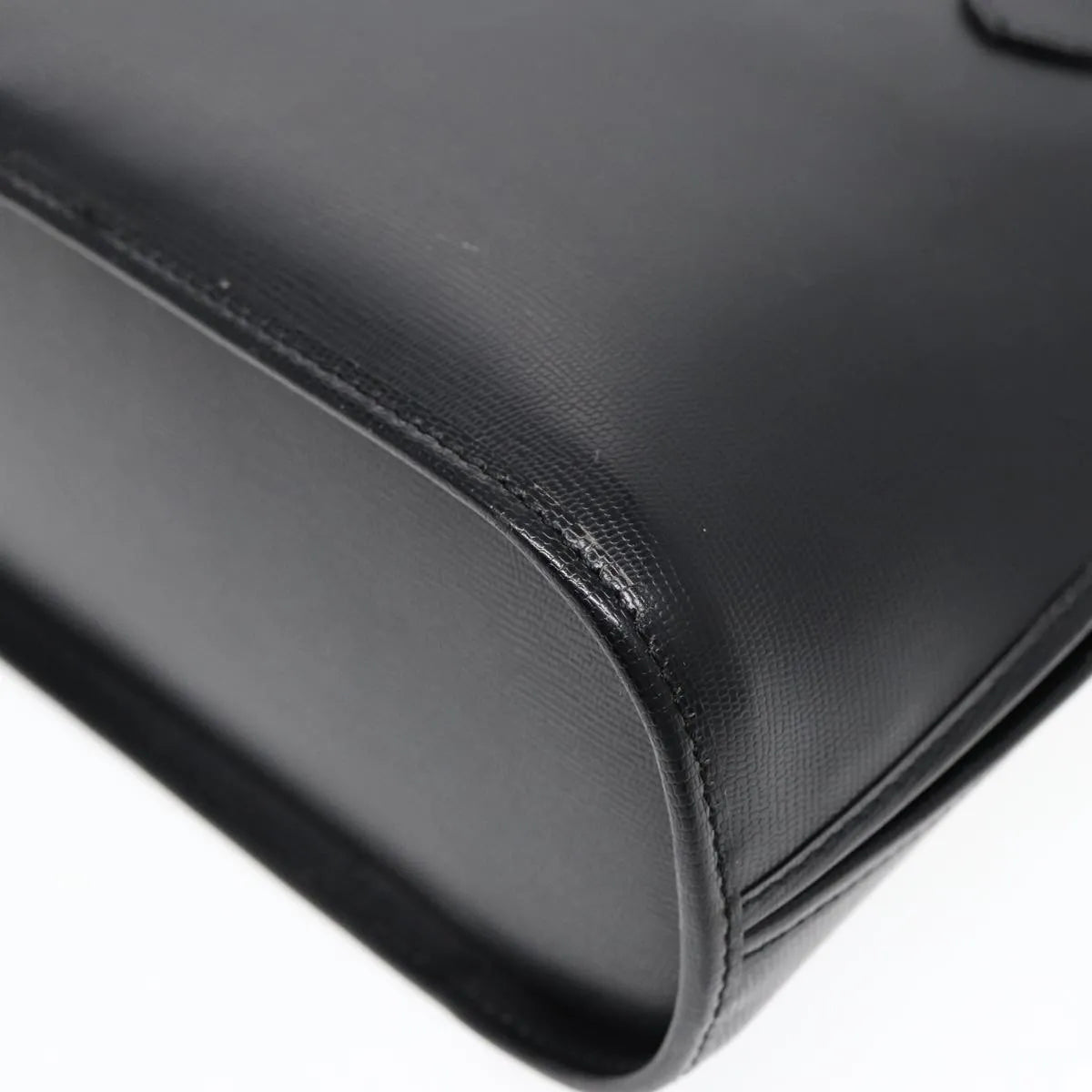 Celine Circle Logo Leather, Black, Leather, Handbag