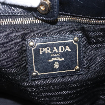 Prada Nappa Gaufre Bow Leather, Black, Leather, Tote Bag