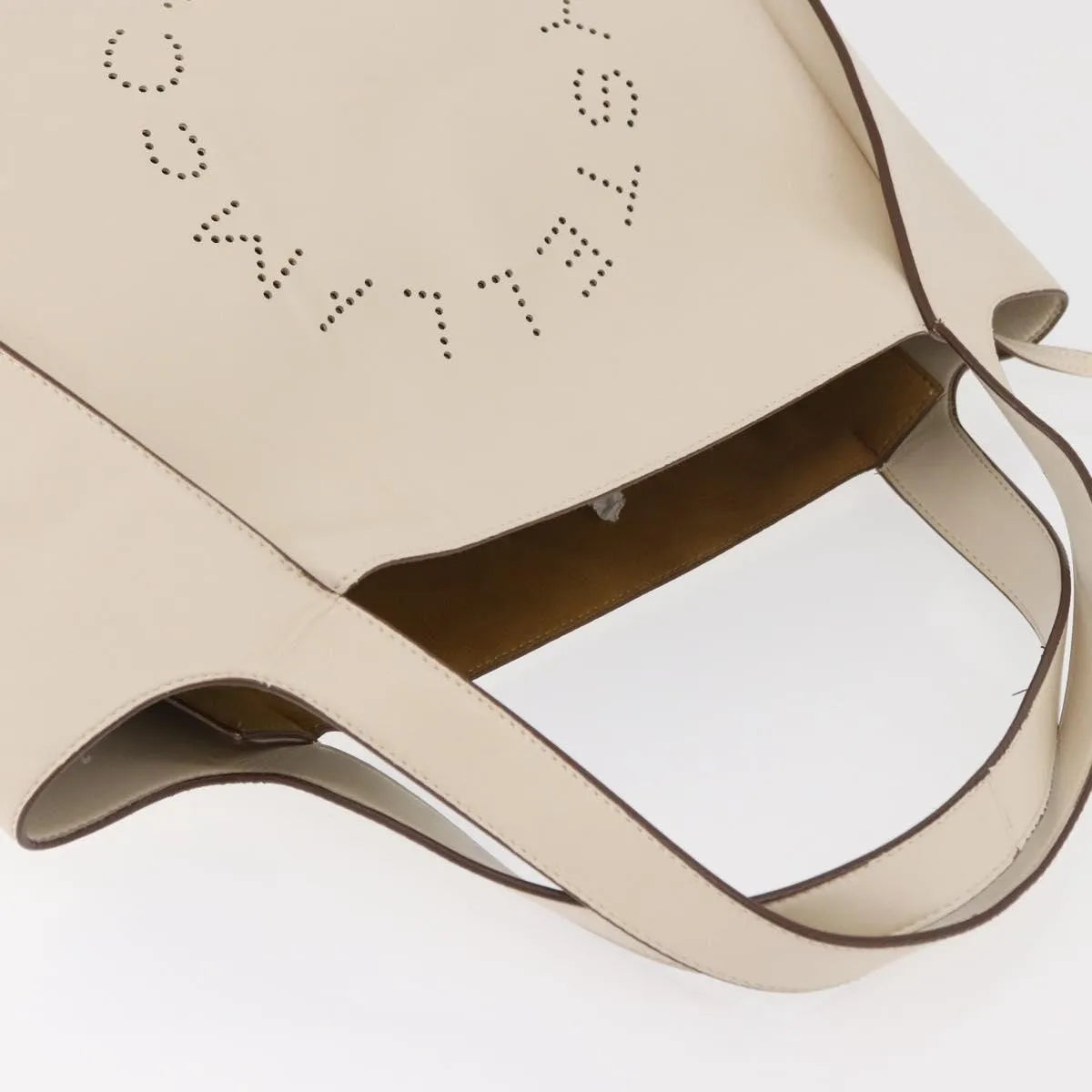 Stella McCartney Alter Tote Perforated Faux Leather, White, Synthetic, Tote Bag