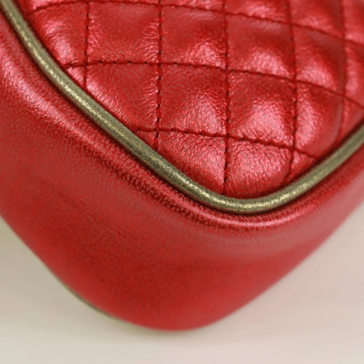 Gucci Trapuntata Camera Quilted Laminated Leather, Red, Leather, Shoulder Bag
