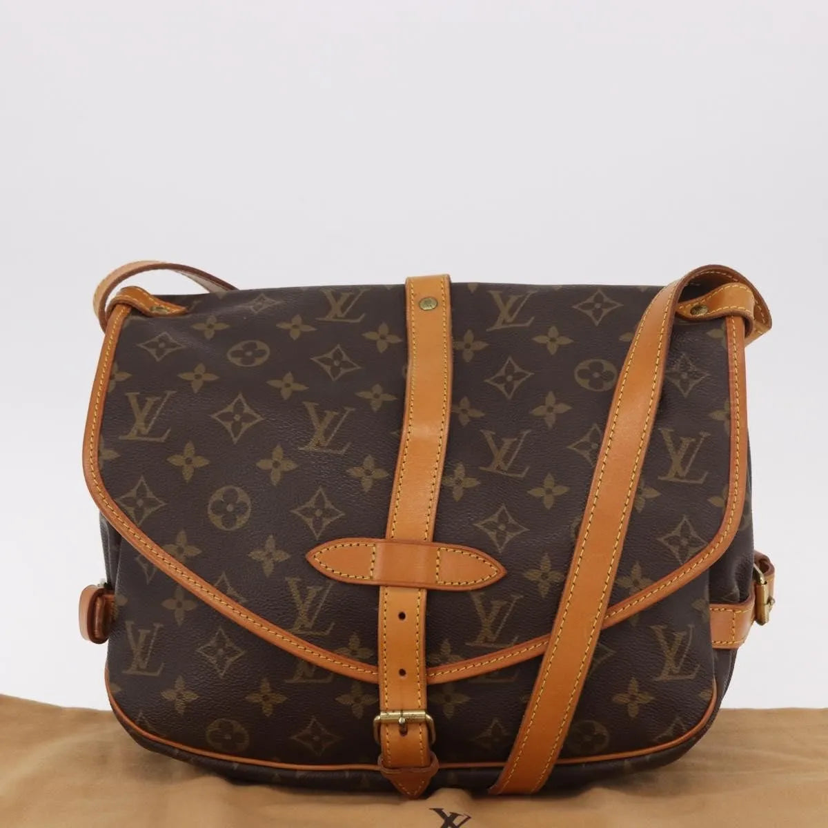 Louis Vuitton Saumur Canvas, Brown, Canvas, Shoulder Bag