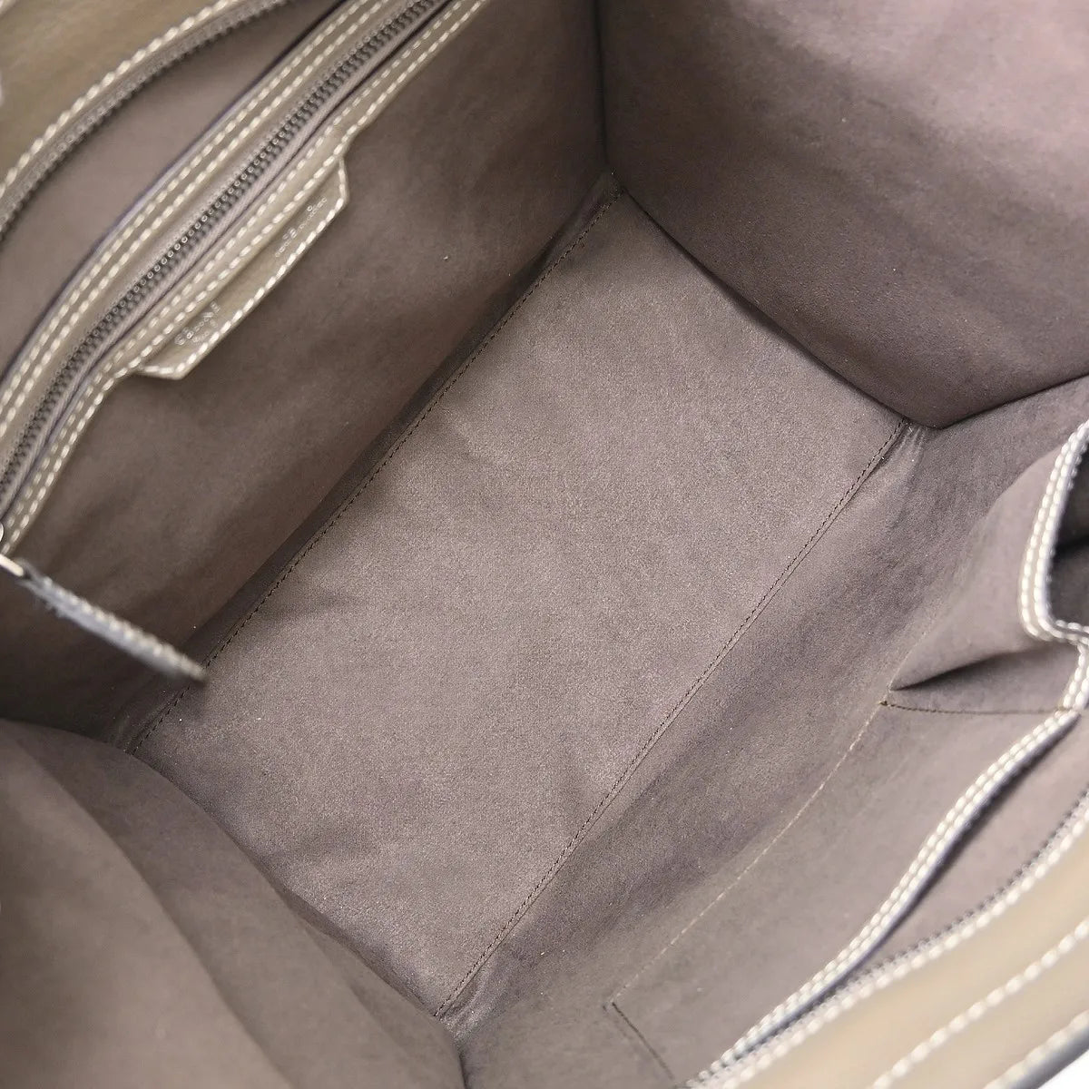 Celine Luggage Grainy Leather, Gray, Leather, Tote Bag