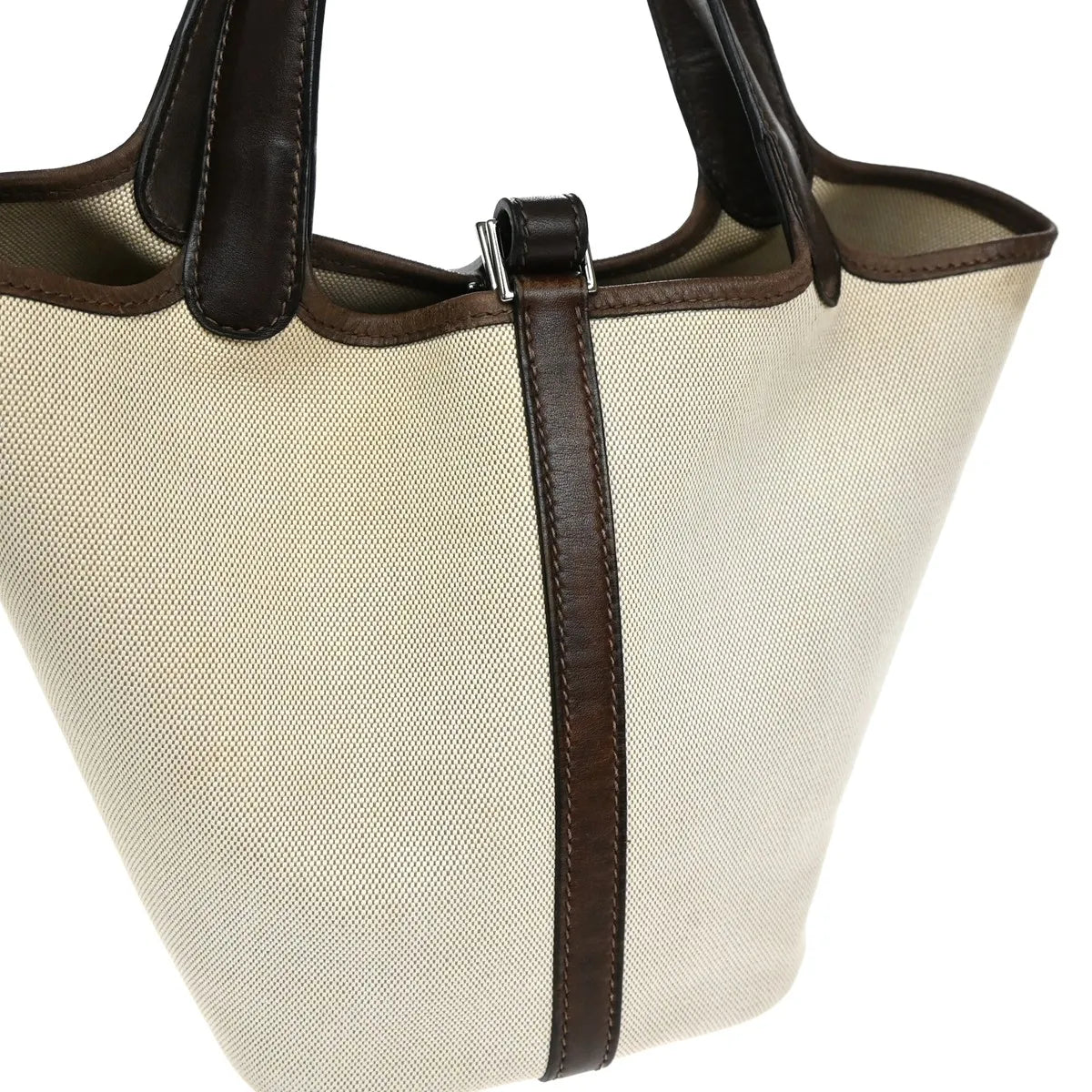 Hermes Picotin Toile and Leather, Beige, Canvas, Toiletry Case