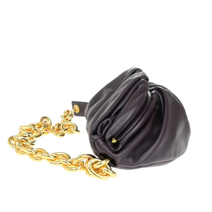 Bottega Veneta The Chain Leather, Burgundy, Leather, Bag