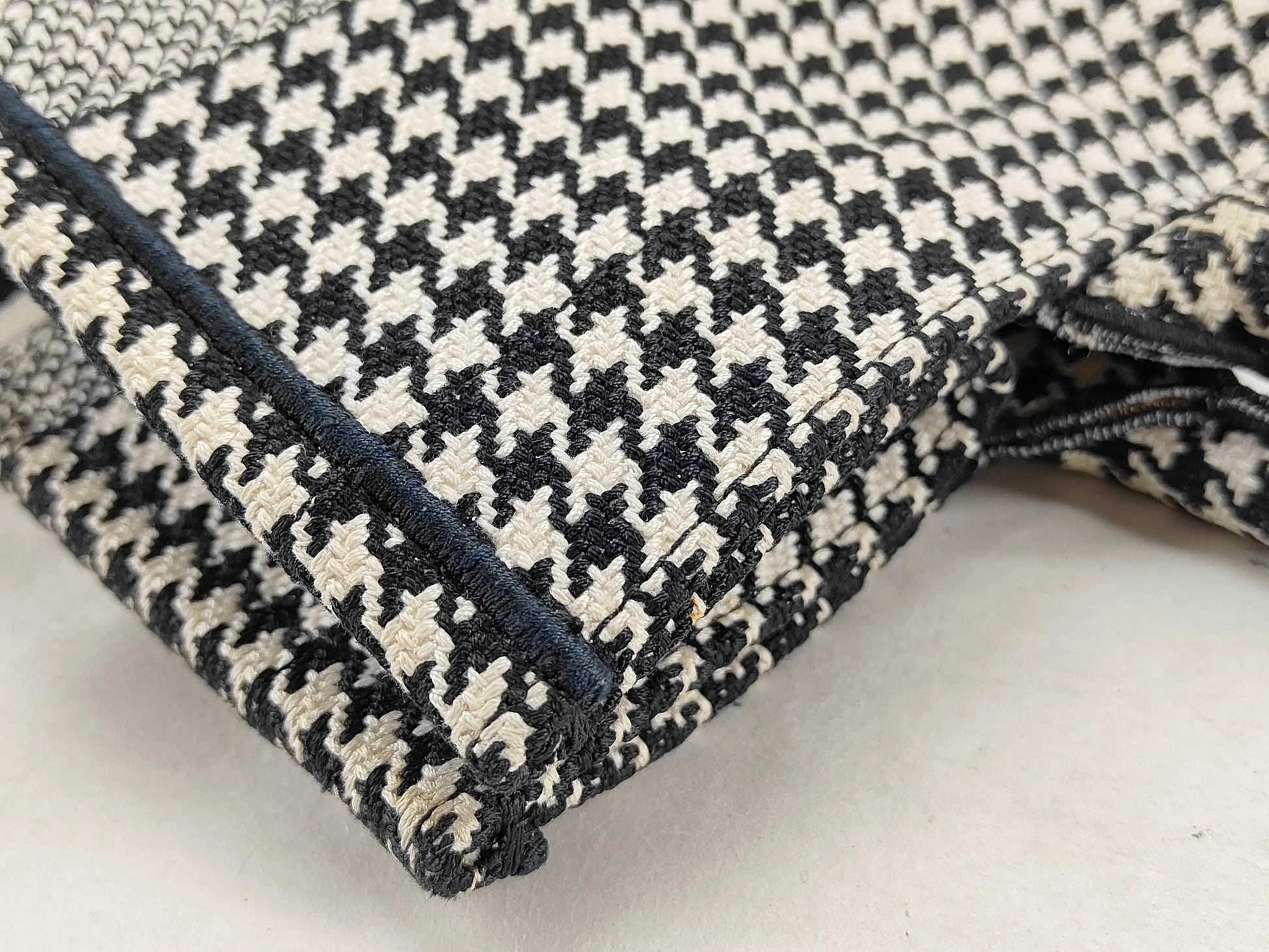 Christian Dior Book Tote Embroidered Canvas, Black, Canvas, Handbag