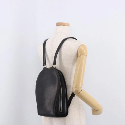 Louis Vuitton Mabillon Epi Leather, Black, Leather, Backpack