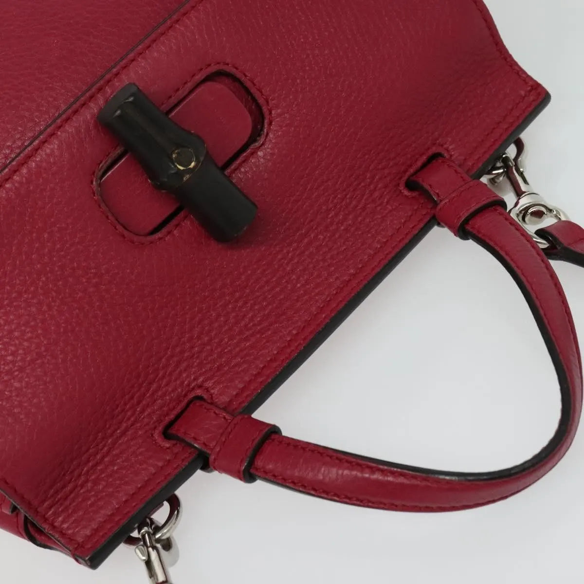 Gucci Bamboo Daily Top Handle Leather, Pink, Leather, Shoulder Bag