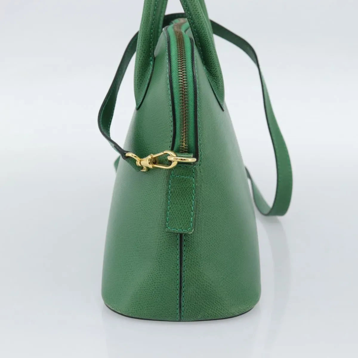 Celine Vintage Convertible Bowler Leather, Green, Leather, Handbag