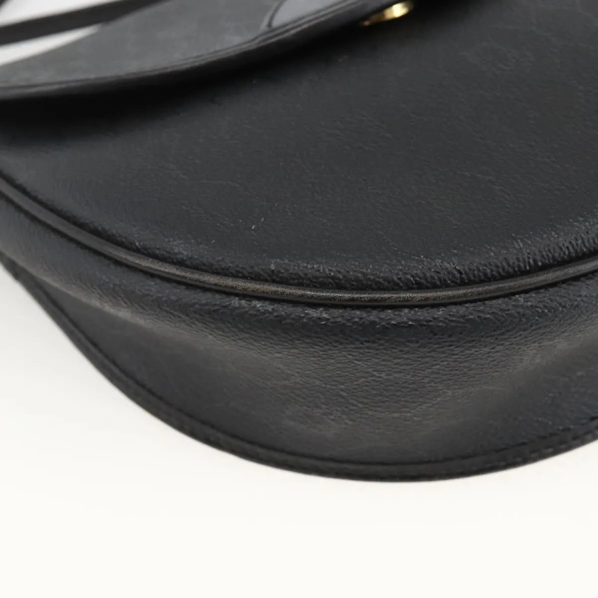 Christian Dior Vintage Honeycomb Flap Coated Canvas, Black, Canvas, Shoulder Bag