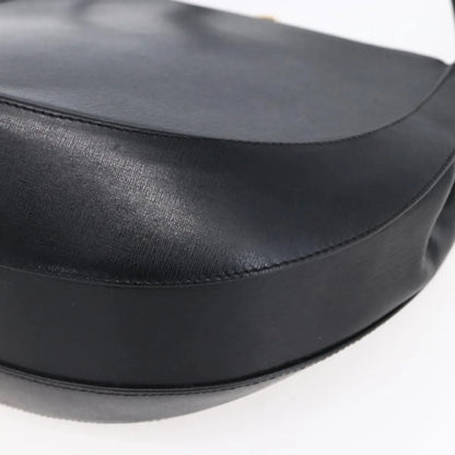 Salvatore Ferragamo Gancini Leather, Black, Leather, Shoulder Bag
