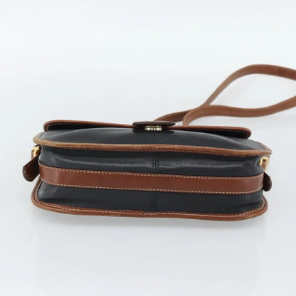 Celine Flap Shoulder Leather, Black, Leather, Shoulder Bag