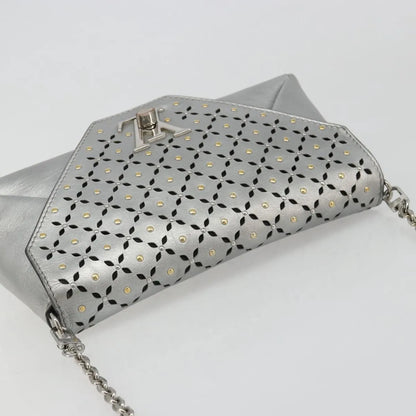Louis Vuitton Love Note Chain Clutch Leather, Silver, Leather, Shoulder Bag