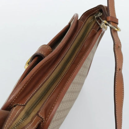 Celine Vintage Macadam Canvas and Leather, Beige, Canvas, Shoulder Bag