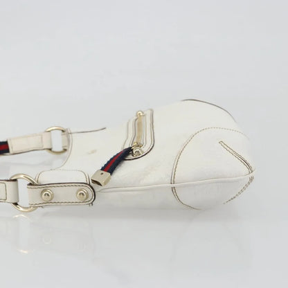 Gucci Sherry Line chain leather, White, Leather, Tote Bag