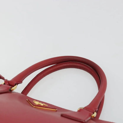 Prada Double Zip Lux Tote Saffiano Leather, Red, Leather, Handbag