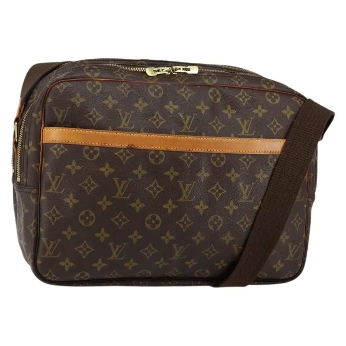 Louis Vuitton Reporter Monogram Canvas, Brown, Canvas, Shoulder Bag