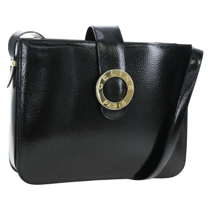Celine Vintage logo ring shoulder bag Patent Leather, Green, Patent Leather, Shoulder Bag
