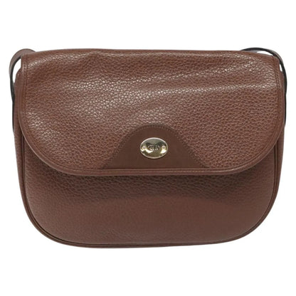 Christian Dior Vintage CD Flap Leather, Brown, Leather, Shoulder Bag