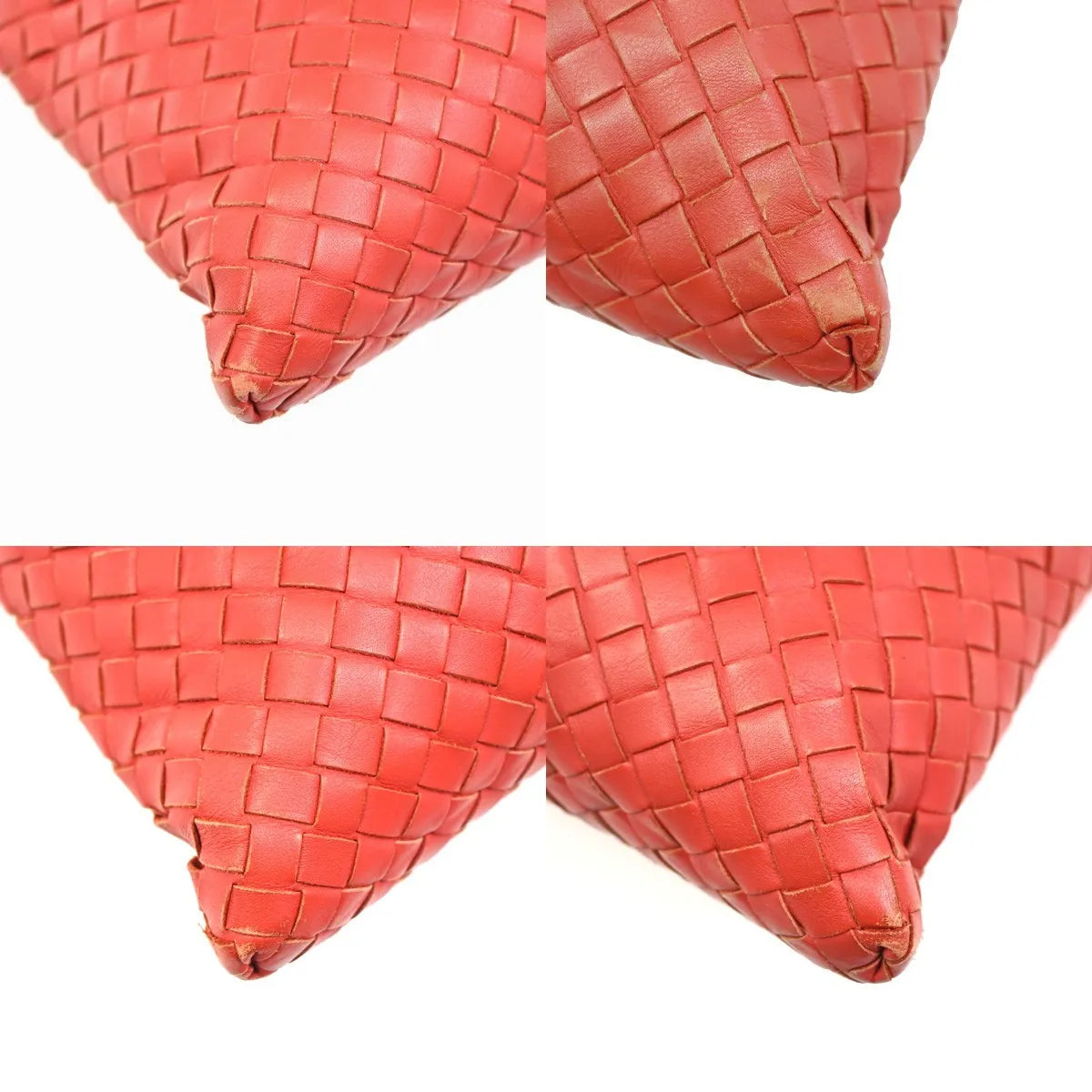 Bottega Veneta Flat Messenger Intrecciato Nappa, Red, Leather, Shoulder Bag
