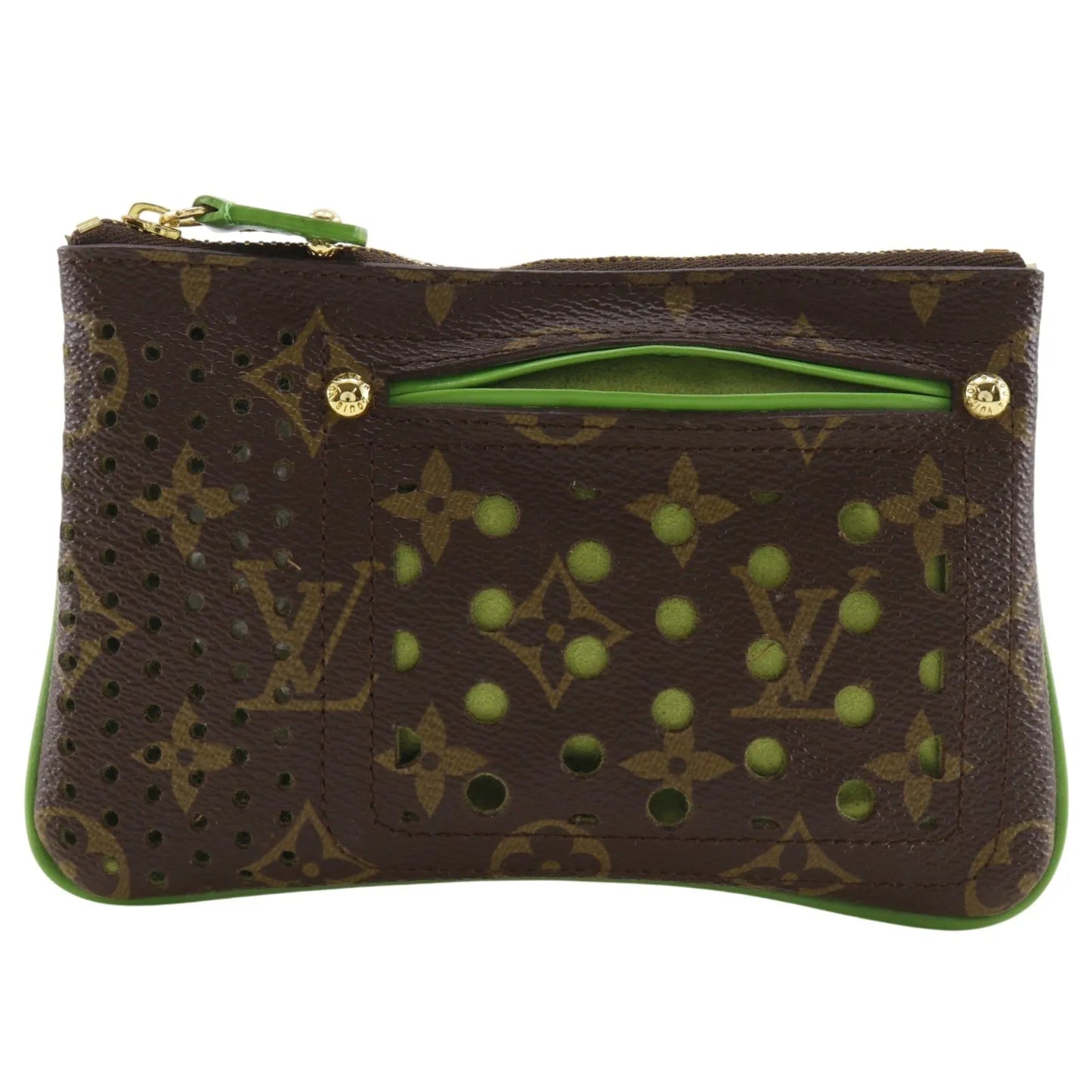 Louis Vuitton Pochette Plate Perforated Monogram Canvas, Brown, Canvas, Clutch