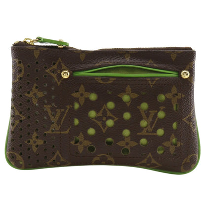 Louis Vuitton Pochette Plate Perforated Monogram Canvas, Brown, Canvas, Clutch
