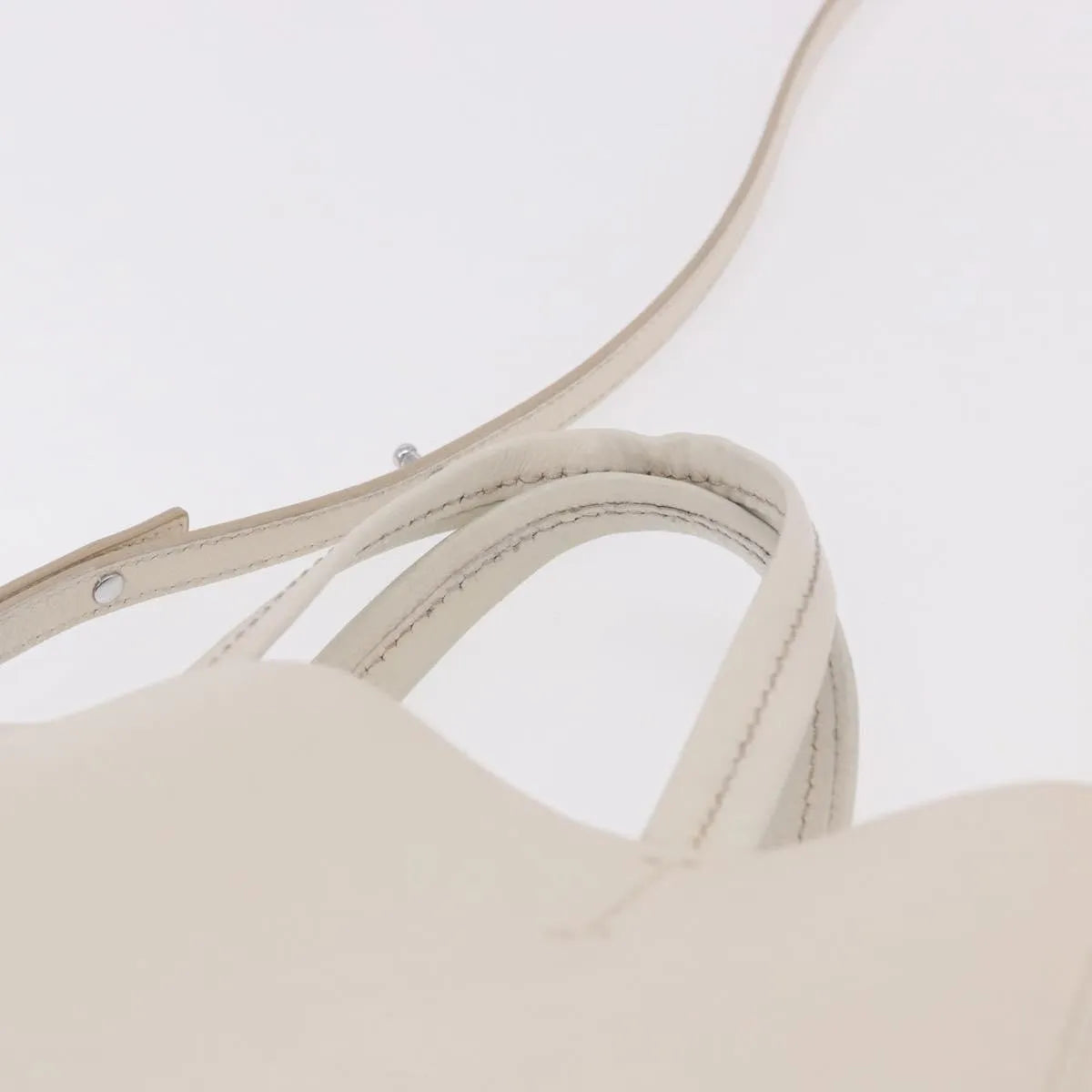 Celine Vertical Bi-Cabas Tote Leather, White, Leather, Tote Bag