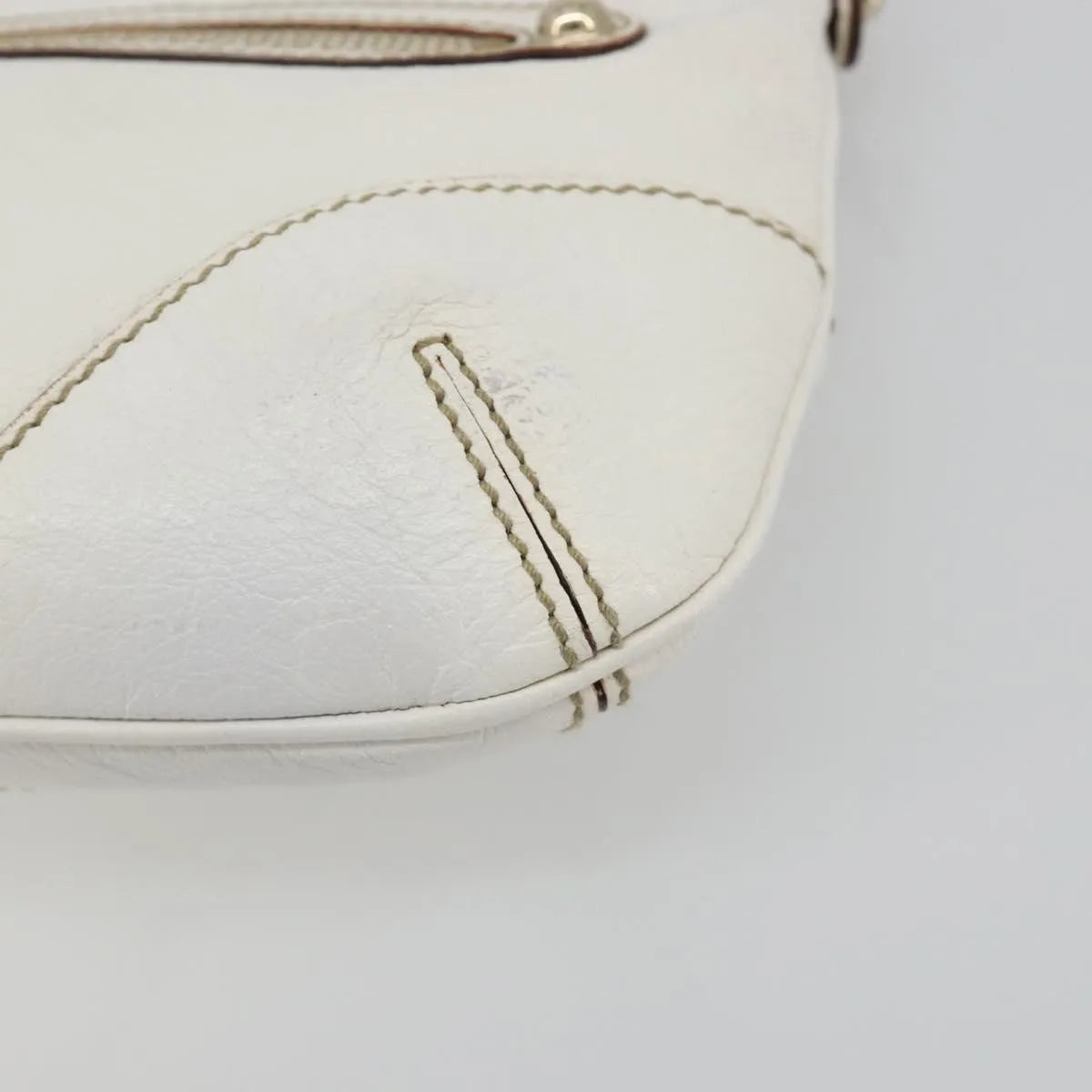 Gucci Sherry Line chain leather, White, Leather, Tote Bag