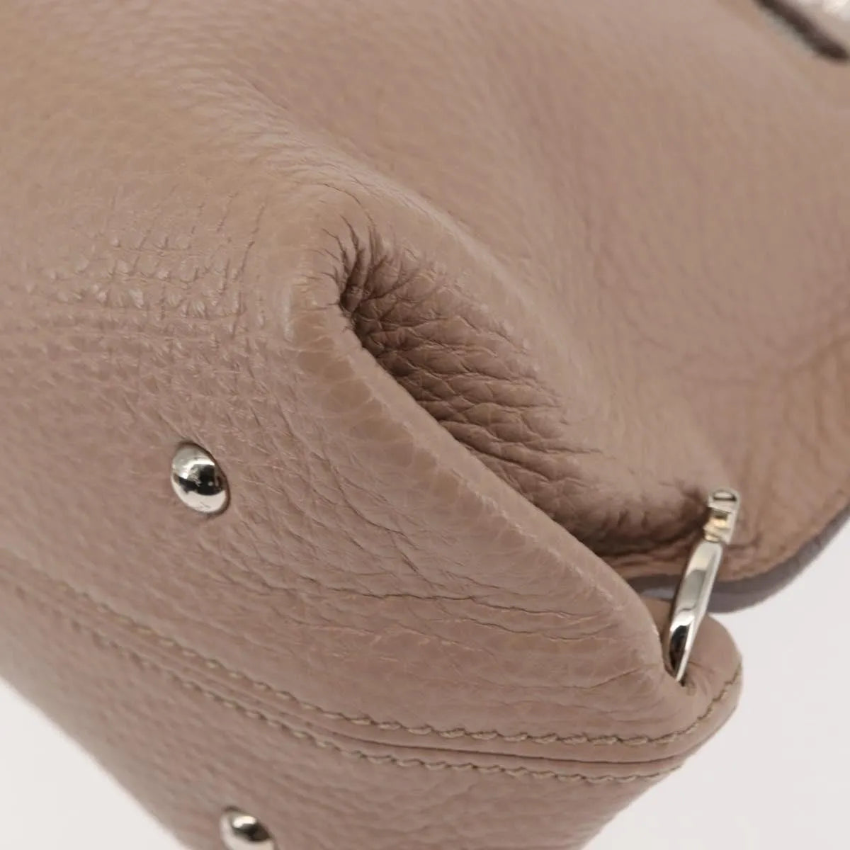Salvatore Ferragamo Sofia Satchel Grainy Leather, Beige, Leather, Handbag