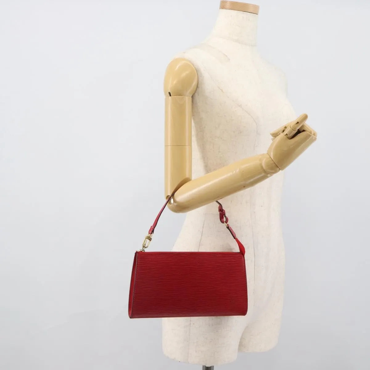 Louis Vuitton Pochette Accessoires Epi, Red, Leather, Clutch