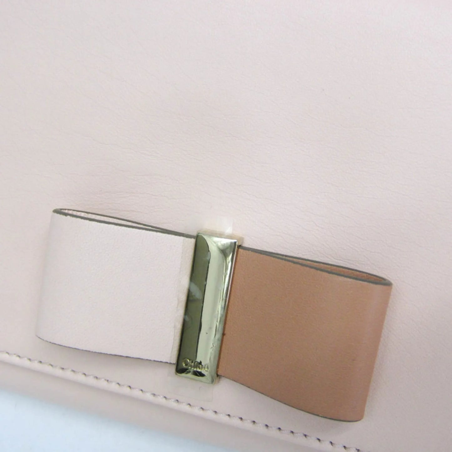 Chloe Bow Detail Wallet on Chain Leather, Pink, Leather, Clutch