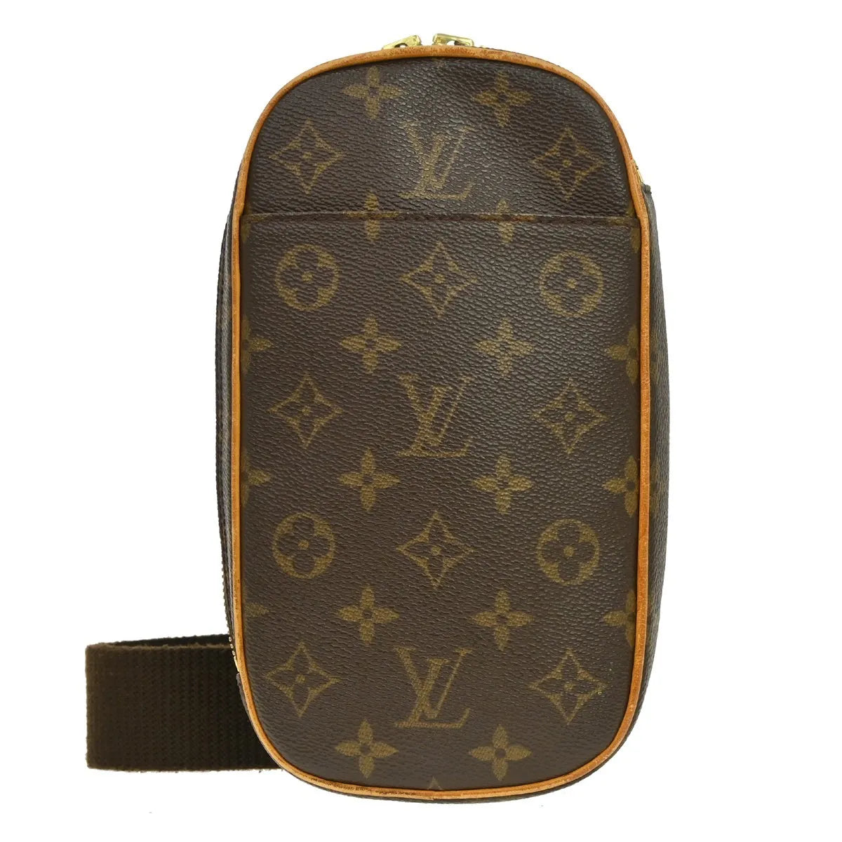 Louis Vuitton Pochette Gange Monogram Canvas, Brown, Canvas, Clutch