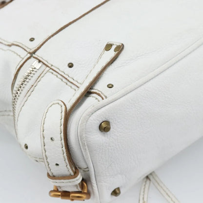 Chloe Paddington Lock Tote Leather, White_gold, Leather, Tote Bag