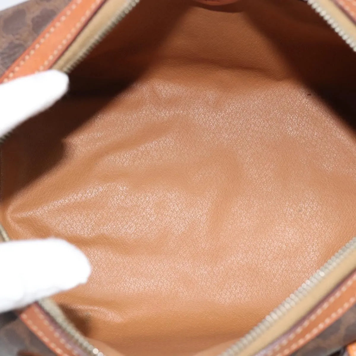 Celine boston Macadam Canvas, Brown, PVC, Travel Bag