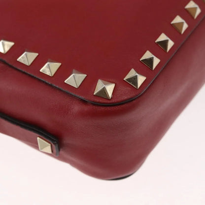Valentino Garavani Rockstud Camera Leather, Red, Leather, Shoulder Bag