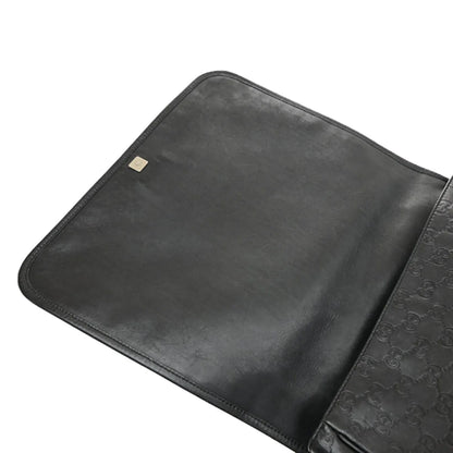 Gucci Flap Messenger Bag (Outlet) Guccissima Leather, Black, Leather, Shoulder Bag