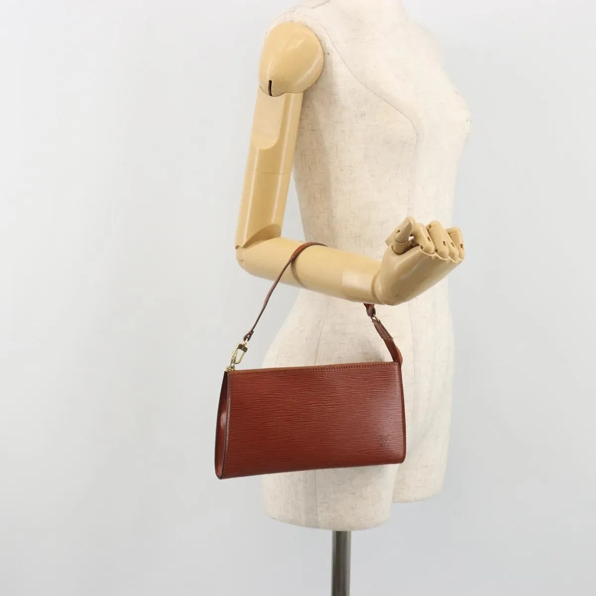 Louis Vuitton Pochette Accessoires Epi, Brown, Leather, Clutch