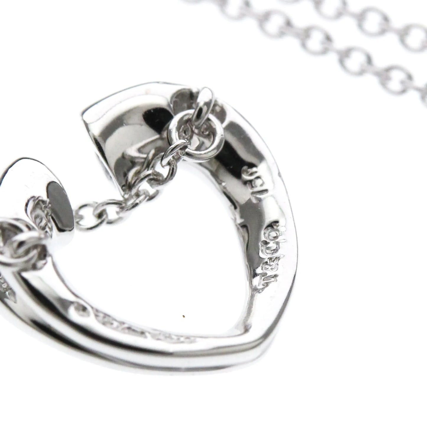 Tiffany & Co. Paloma Picasso Tenderness Heart Pendant 18K White Gold with Diamonds, Silver, White Gold, Necklace