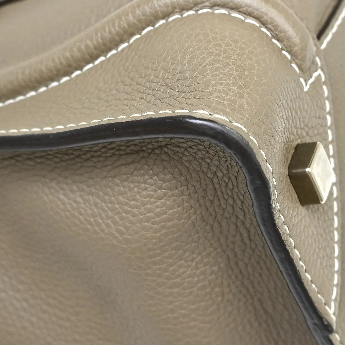 Celine Luggage Grainy Leather, Gray, Leather, Tote Bag
