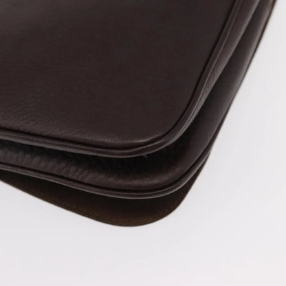 Salvatore Ferragamo Gancini Leather, Brown, Leather, Shoulder Bag