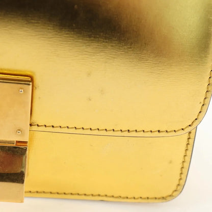 Celine Flap Shoulder Leather, Gold, Leather, Shoulder Bag